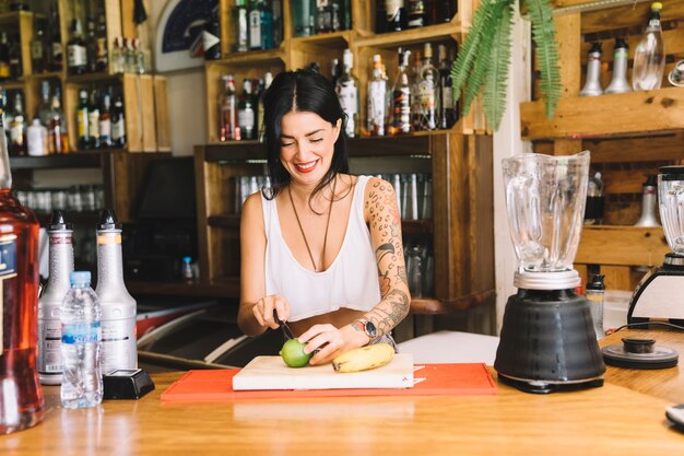 Bartender preparing cocktail