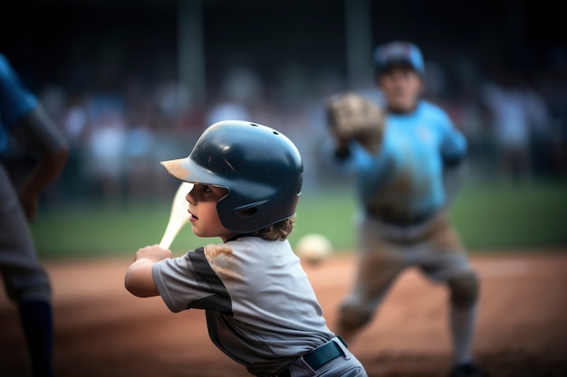 Free photo baseball player on the field during a match