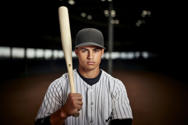 Free photo baseball player on the field during a match