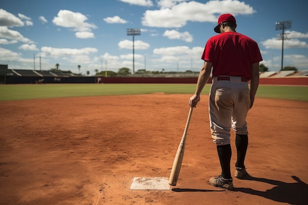 Free photo baseball player on the field during a match