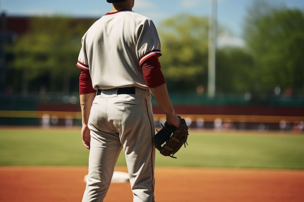 Free photo baseball player on the field during a match