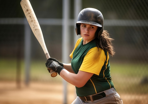 Free photo baseball player on the field during a match