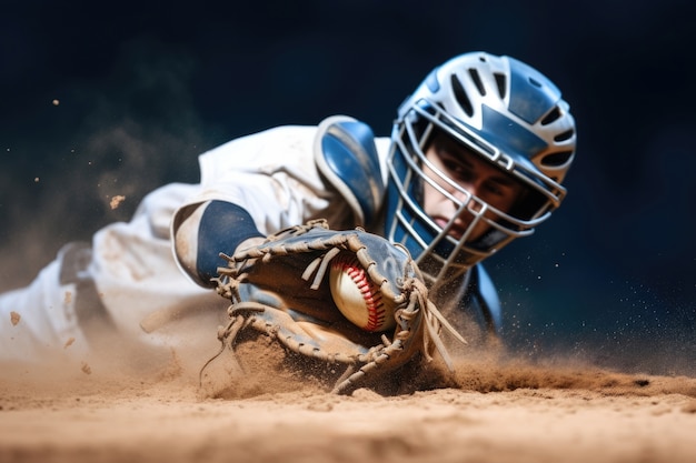 Free photo baseball player on the field during a match