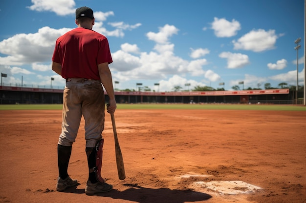 Baseball player on the field during a match