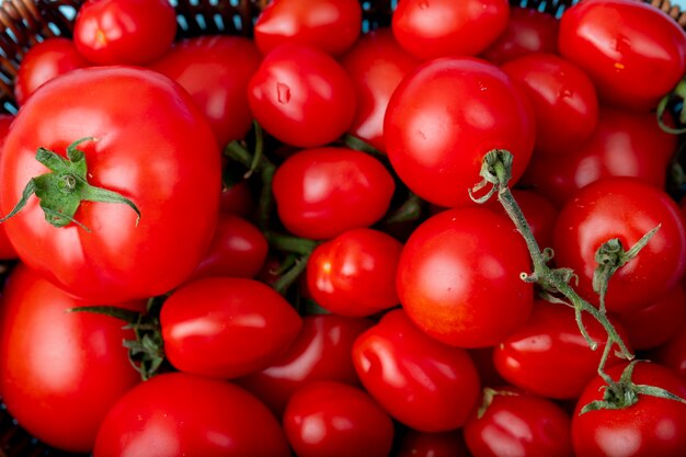 Basket full of whole tomatoes