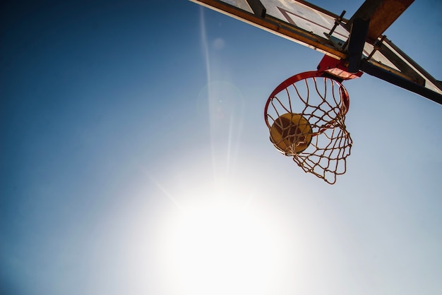 Basketball and backboard