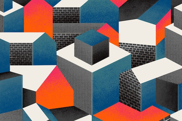 Free Photo bauhaus inspired pattern background illustration