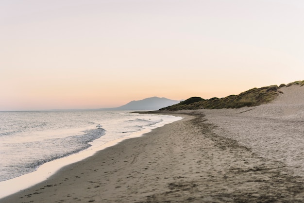 Free photo beach landscape at sunset