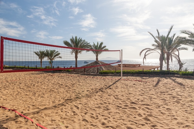 Free Photo the beach at the luxury hotel, sharm el sheikh, egypt. view from the volleyball court