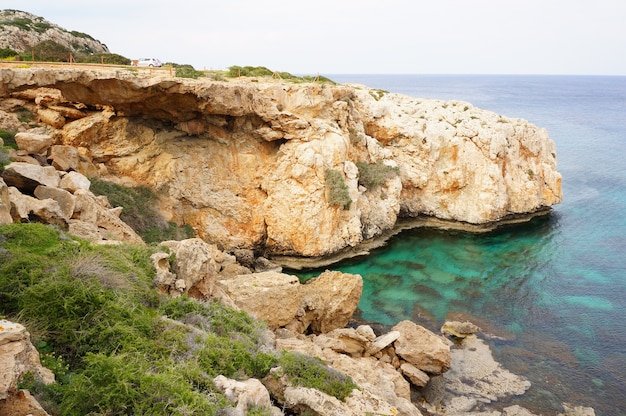 Free Photo beach near the sea caves during daytime in ayia, cyprus