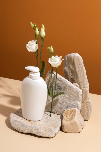 Free Photo beach skincare product still life