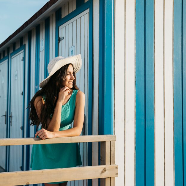 Beach and summer concept with happy woman