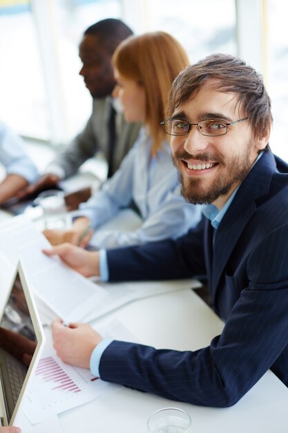 Bearded executive with glasses