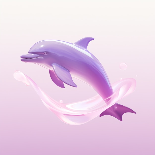 Free photo beautiful 3d dolphin