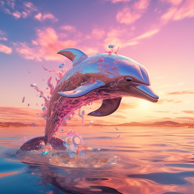 Beautiful 3d dolphin