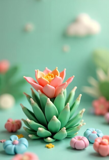 Beautiful 3d flower close-up