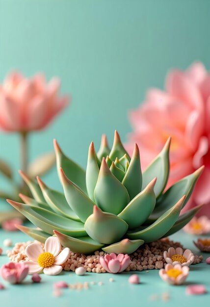 Beautiful 3d flower close-up