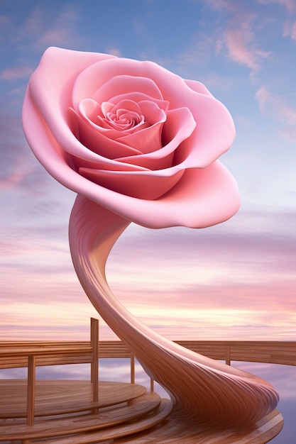 Free photo beautiful 3d rose flower