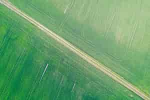 Free photo beautiful aerial shot of a green agricultural field