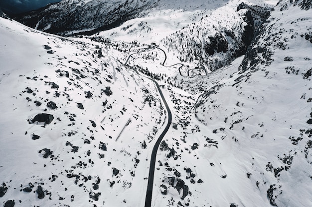 Free Photo beautiful aerial shot of a white snowy field