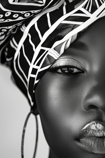 Free Photo beautiful african woman monochrome portrait