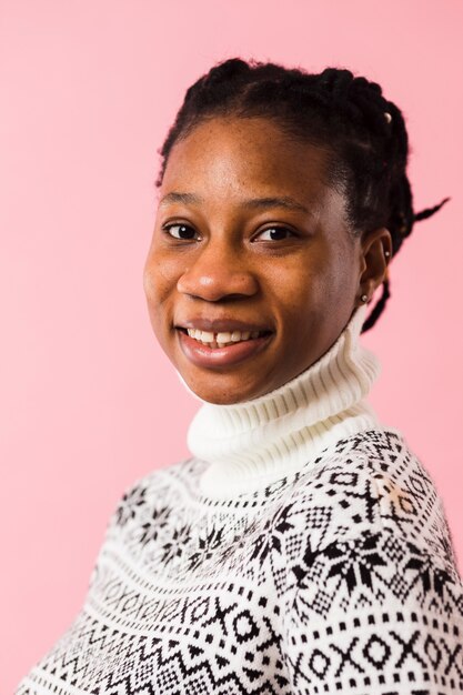 Beautiful afroamerican lady close up portrait