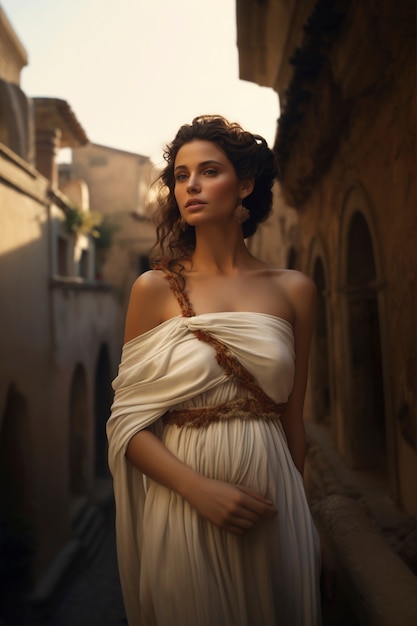 Free photo beautiful ancient greece woman portrait