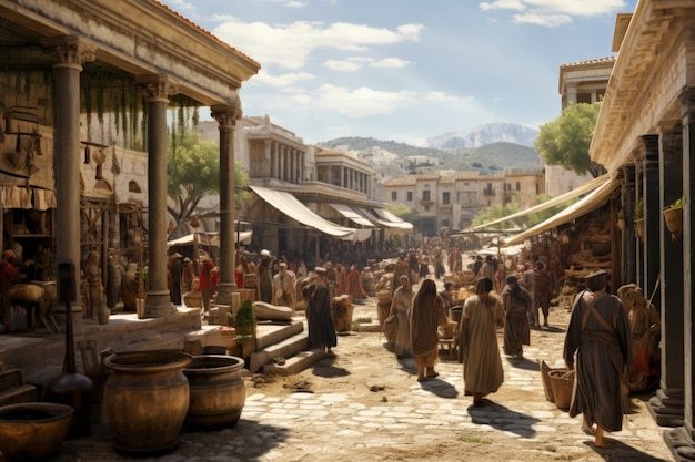 Beautiful ancient greek cityscape