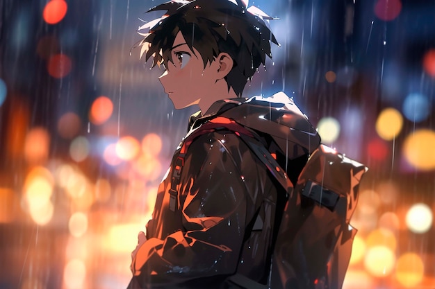 Beautiful anime character cartoon scene