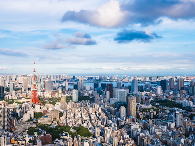 Beautiful Architecture and building around tokyo city with tokyo tower in japan