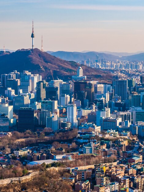 Beautiful Architecture building cityscape in Seoul city