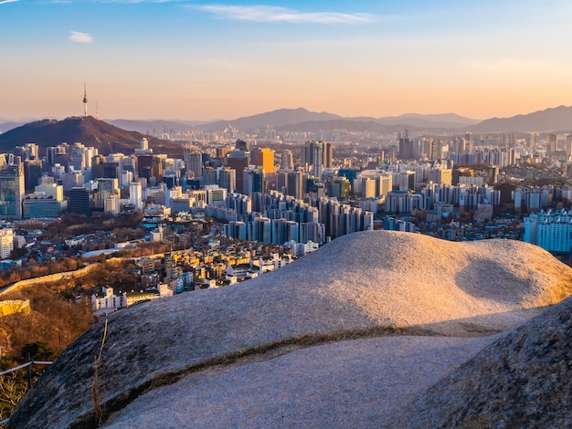 Beautiful Architecture building cityscape in Seoul city