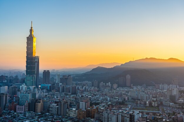 Beautiful architecture building taipei city