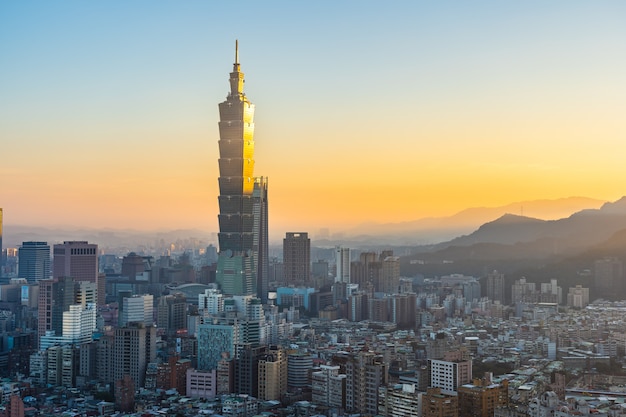 Beautiful architecture building taipei city