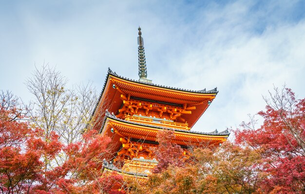 Beautiful Architecture in Kiyomizu-dera Temple Kyoto, Japan