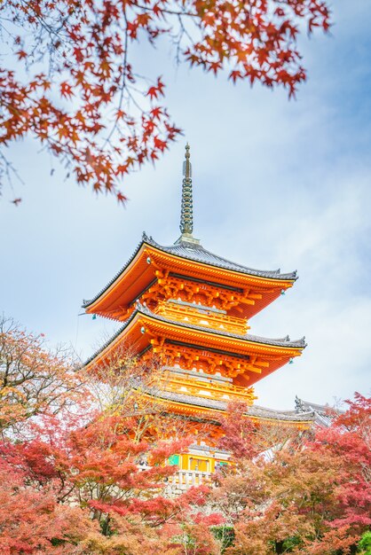 Beautiful Architecture in Kiyomizu-dera Temple Kyoto, Japan