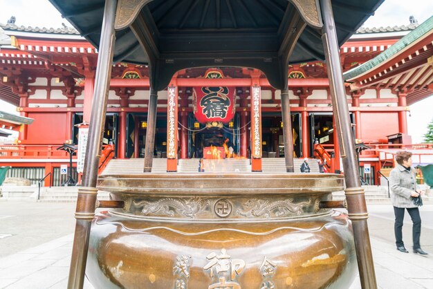 Beautiful Architecture at Sensoji Temple around Asakusa area in Japan