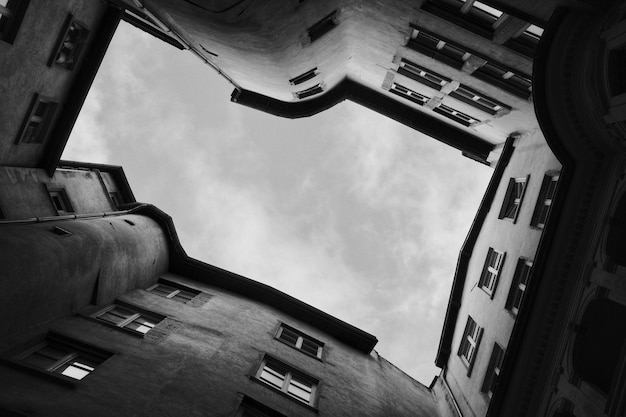 Beautiful architecture shot from below