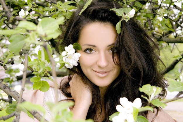 Beautiful and attractive woman in the park