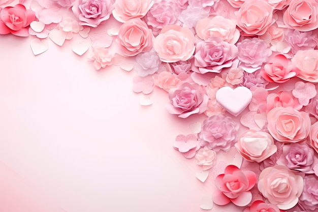 Free photo beautiful background with flowers for valentine's day congratulation