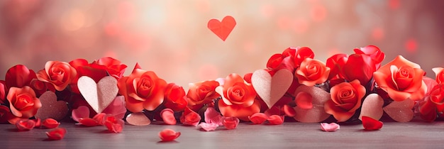 Beautiful background with flowers for Valentine's day congratulation