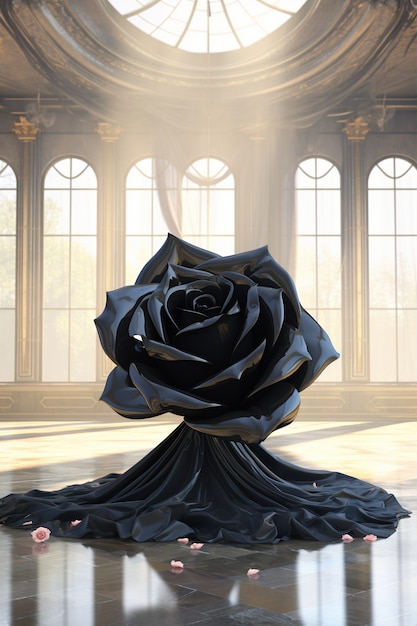 Free photo beautiful black rose indoors