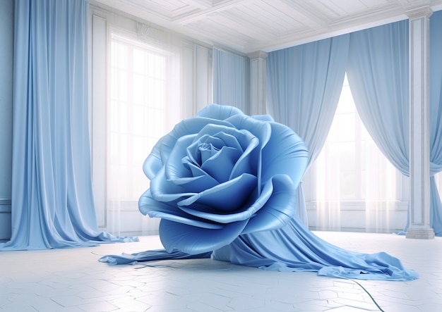 Free photo beautiful blue rose indoors