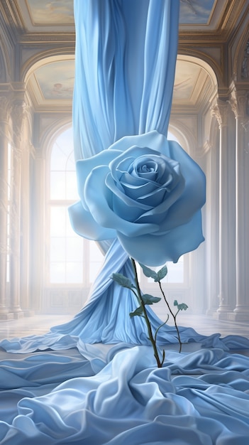 Free photo beautiful blue rose indoors