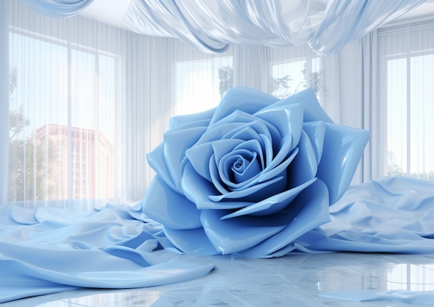 Free photo beautiful blue rose indoors