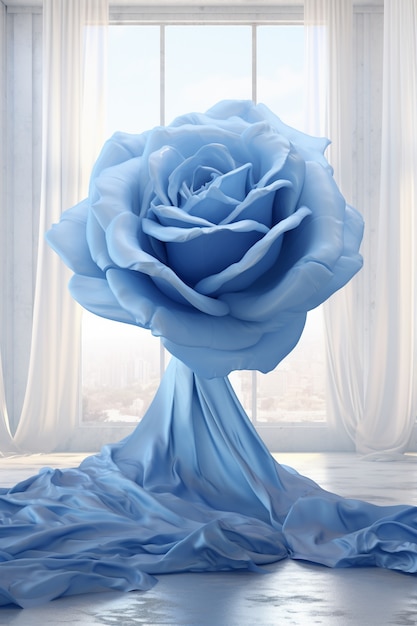 Free photo beautiful blue rose indoors