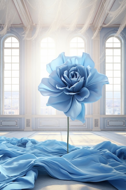 Free Photo beautiful blue rose indoors