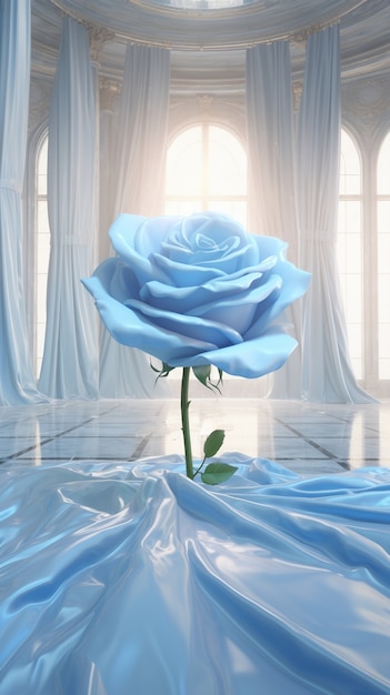 Free photo beautiful blue rose indoors