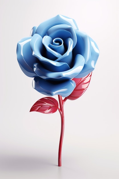 Free photo beautiful blue rose in studio