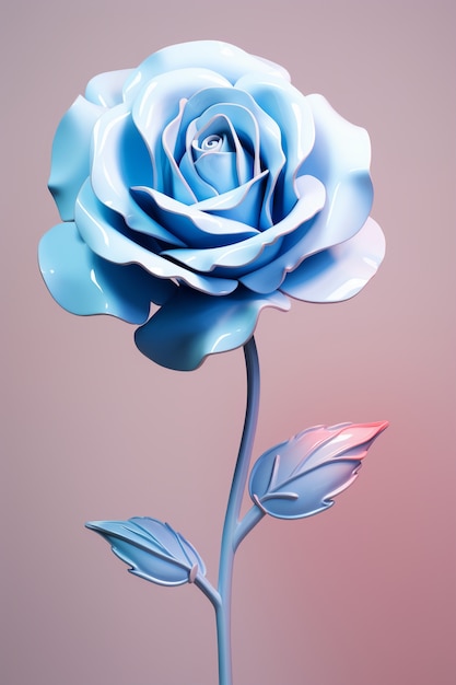 Free photo beautiful blue rose in studio